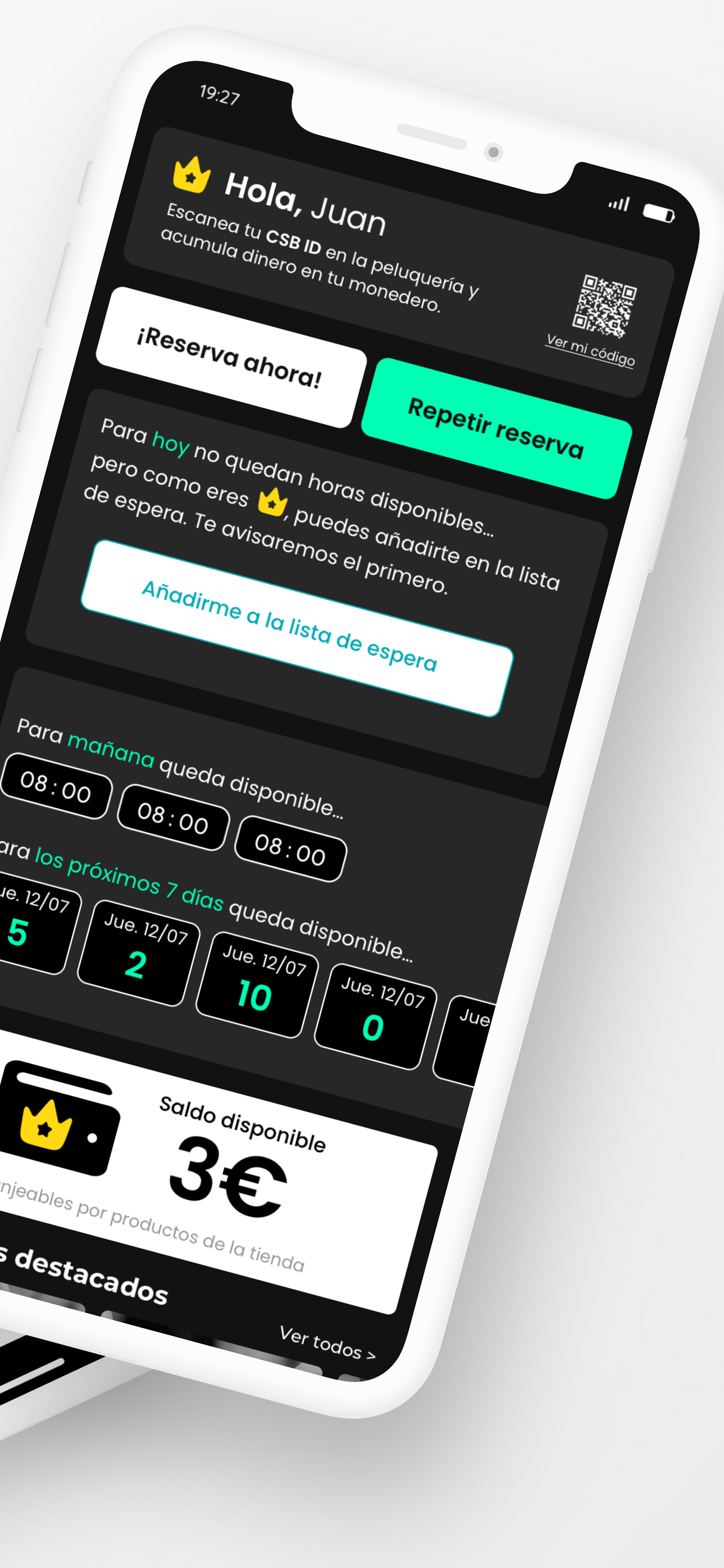 Captura de la app CSBarber 2