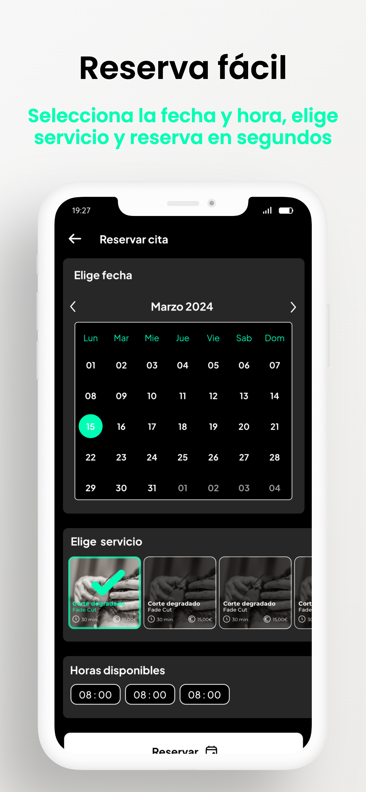 Captura de la app CSBarber 3
